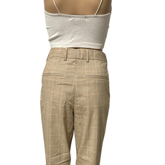 H&M Beige Checked Skinny Fit Trousers - Picture 3 of 4